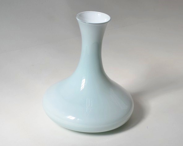 Vaso vidro curvas branco - 23x7 cm (unidade)